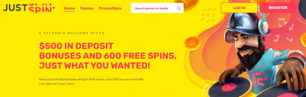 Just Spin Casino Welcome Bonus
