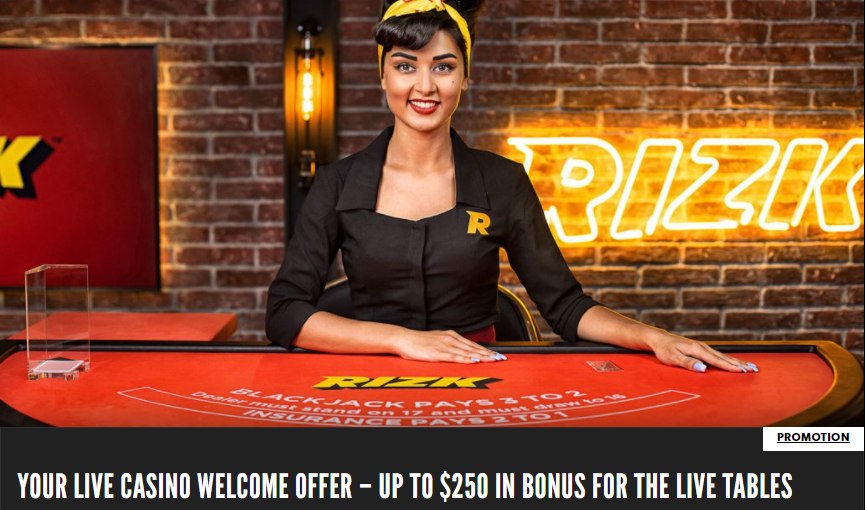 Rizk Bonus for Live Dealer Games