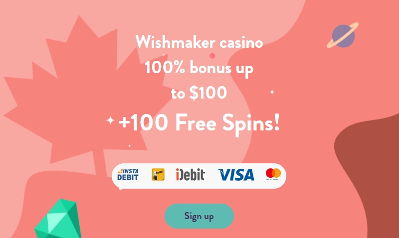 Wishmaker Casino 100% welcome bonus