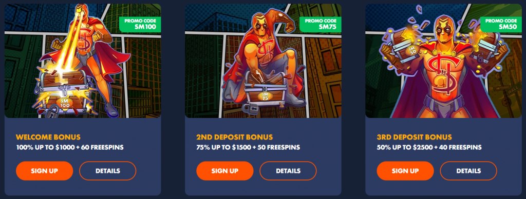 Slotman Casino Welcome Deposit Bonuses