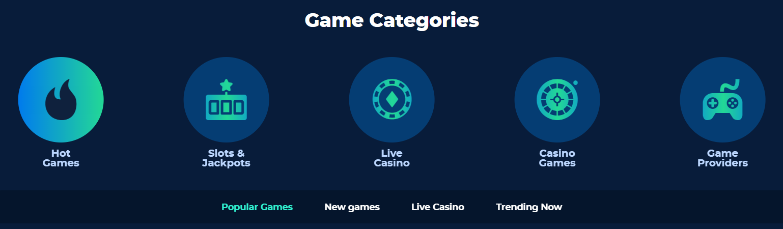 Game Categories Casino Planet