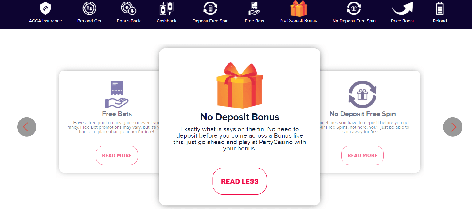PartyCasino No Deposit Bonus