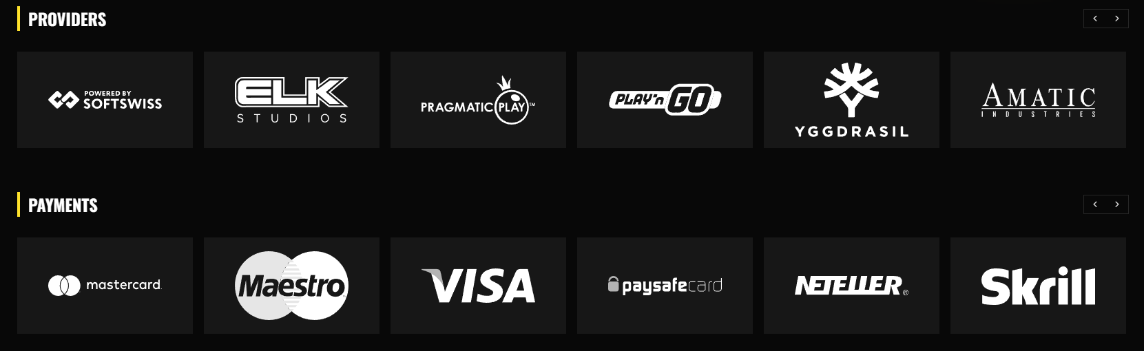 Fight Club Casino Providers and Payment Options