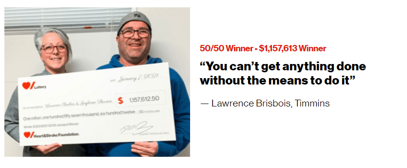 50/50 lottery draw winner - Lawrence Brisbois