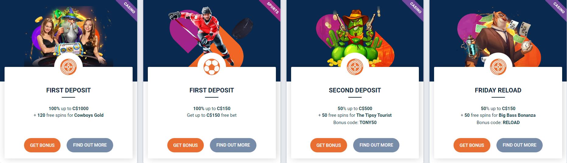 TonyBet Casino Promotions