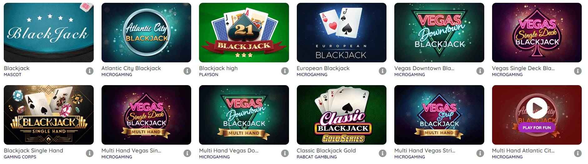 More Online Casino Blackjack Games