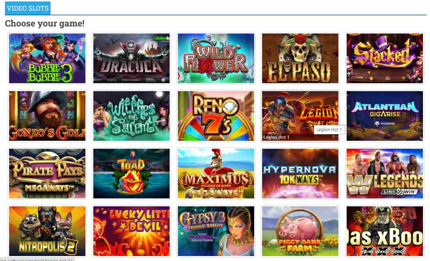 Variety of Video Slots to Play
