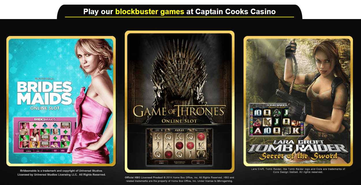 Captain Cooks Casino Top Games